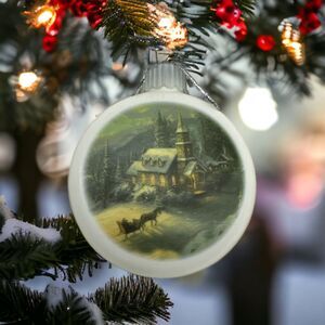 Thomas Kinkade Christmas Ornament "Sunday Sleigh Ride" 1996
